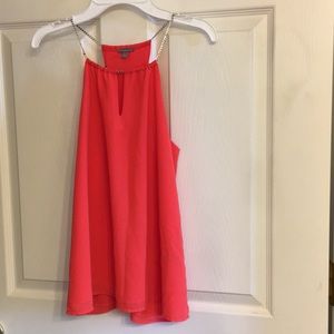 NWOT Chain tank top coral size small